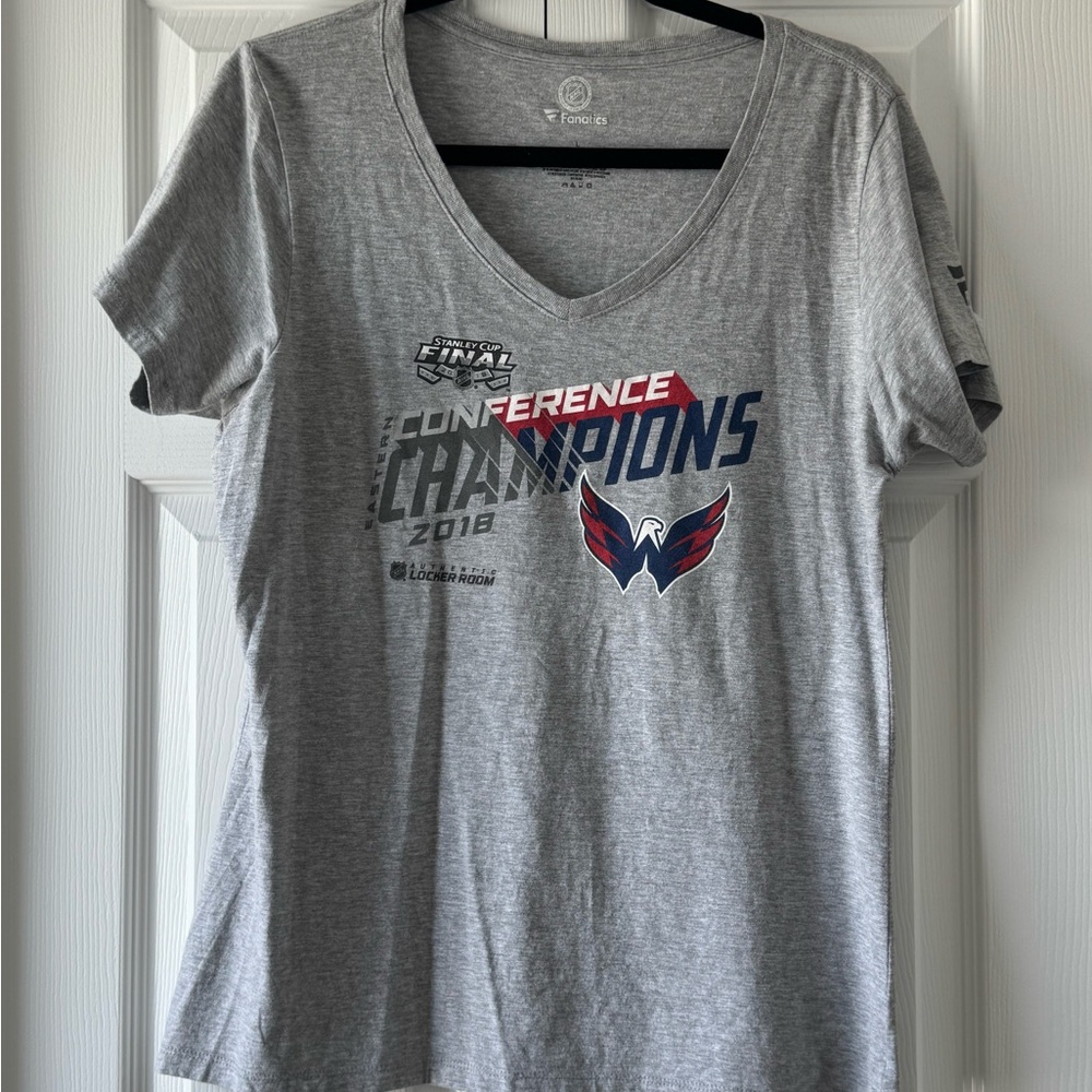 Gray Washington Capitals 2018 Conference Champions T-Shirt
